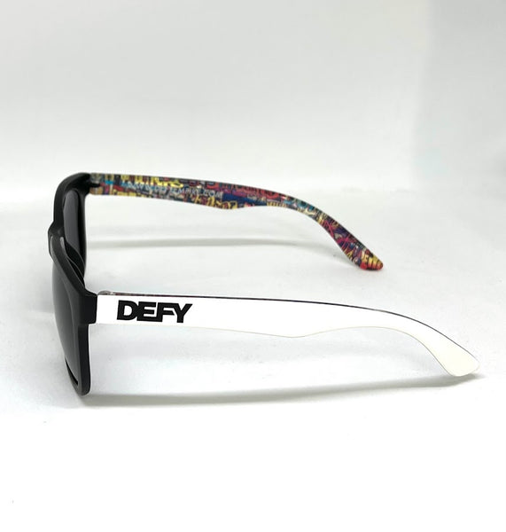 DEFY EMPIRE HAWAII -  MATTE BLACK/WHITE DARK GREY POLARIZED SUNGLASS 2022 UPDATE