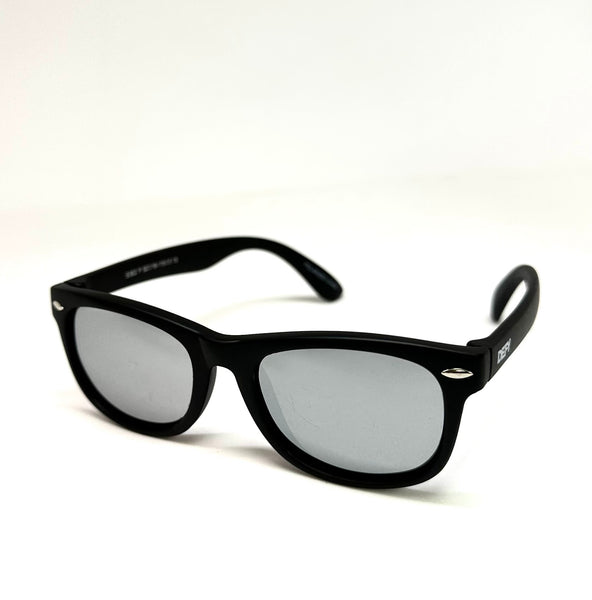 DEFY EMPIRE FLORIDA KIDS - MATTE BLACK SILVER MIRROR POLARIZED SUNGLASS