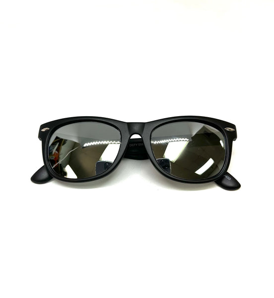 DEFY EMPIRE FLORIDA KIDS - MATTE BLACK SILVER MIRROR POLARIZED SUNGLASS