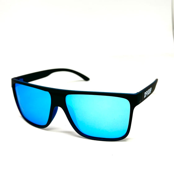 Defy Empire DFYEMP Detroit -  Matte Black Blue Mirror POLARIZED SUNGLASS