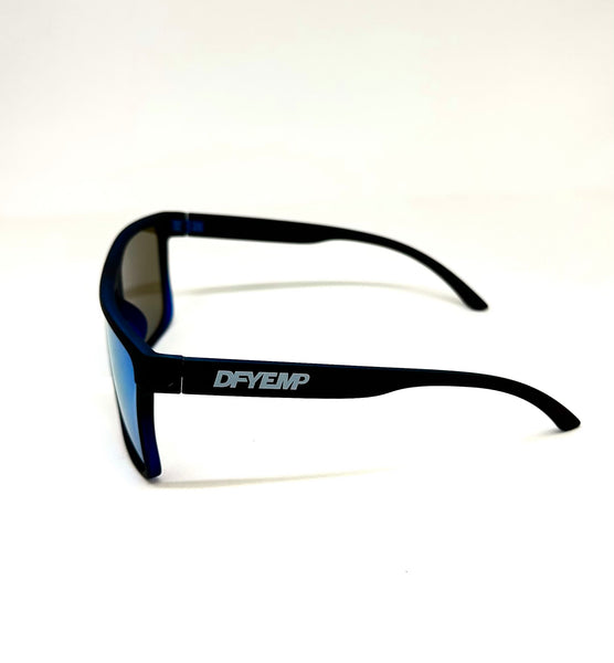 Defy Empire DFYEMP Detroit -  Matte Black Blue Mirror POLARIZED SUNGLASS