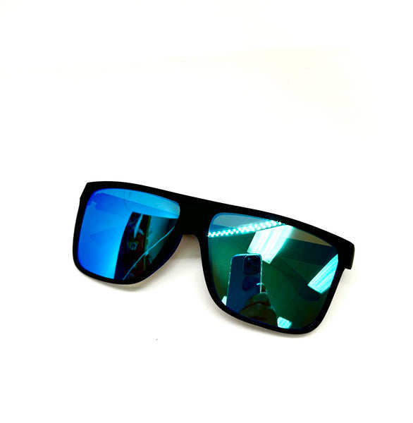 Defy Empire DFYEMP Detroit -  Matte Black Blue Mirror POLARIZED SUNGLASS