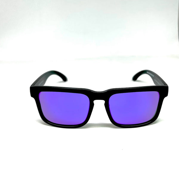 Defy Empire Lunarslam LNRSLM Anti-Lag -  Matte Black Bird of Paradise Purple Mirror POLARIZED SUNGLASS