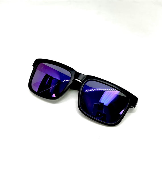 Defy Empire Lunarslam LNRSLM Anti-Lag -  Matte Black Bird of Paradise Purple Mirror POLARIZED SUNGLASS