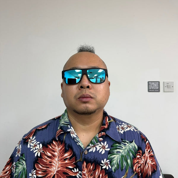 Defy Empire DFYEMP Detroit -  Matte Black Blue Mirror POLARIZED SUNGLASS