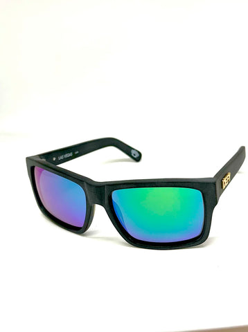 LAS VEGAS MATTE BLACK / GREEN MIRROR POLARIZED SUNGLASS