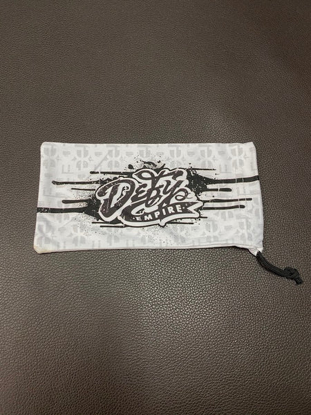 DEFY EMPIRE WHITE GRAFFITI MICROFIBRE SUNGLASS POUCH BAG ACTS AS CLEANING CLOTH