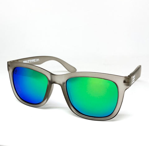 CUSTOMIZED HAWAII - "JUICY" FROSTED GREY/GREEN POLARIZED SUNGLASS