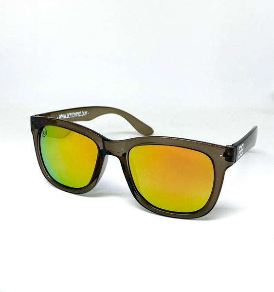 CUSTOMIZED HAWAII - "JUICY" FROSTED GREY/FIRE ORANGE MIRROR POLARIZED SUNGLASS
