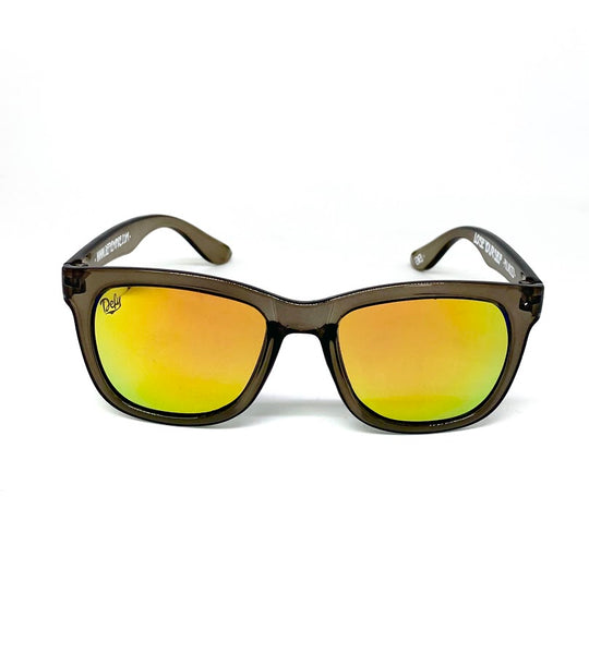 CUSTOMIZED HAWAII - "JUICY" FROSTED GREY/FIRE ORANGE MIRROR POLARIZED SUNGLASS
