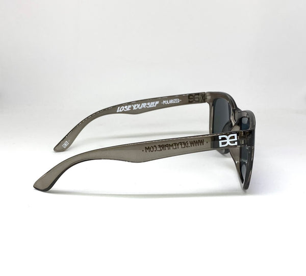 CUSTOMIZED HAWAII - "LOSE YOURSELF" BLACK CLEAR/BLUE MIRROR POLARIZED SUNGLASS LIMITED STOCK