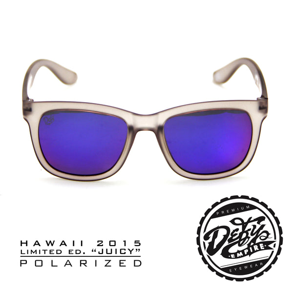 HAWAII - "JUICY" FROSTED GREY/BLUE-RED POLARIZED SUNGLASS