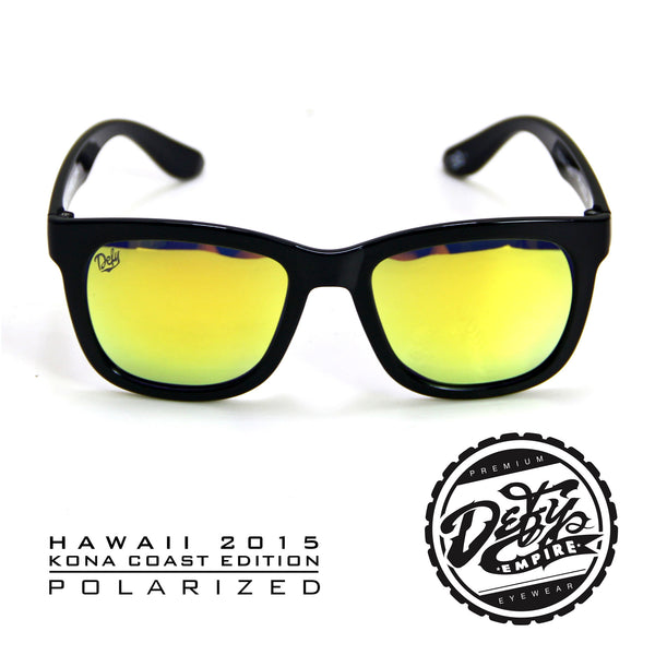 HAWAII - "KONA COAST" GLOSS BLACK/GOLD POLARIZED SUNGLASS