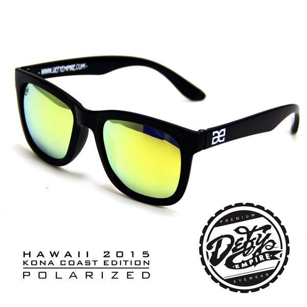 HAWAII - "KONA COAST" GLOSS BLACK/GOLD POLARIZED SUNGLASS