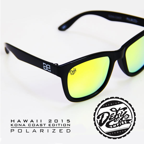 HAWAII - "KONA COAST" GLOSS BLACK/GOLD POLARIZED SUNGLASS