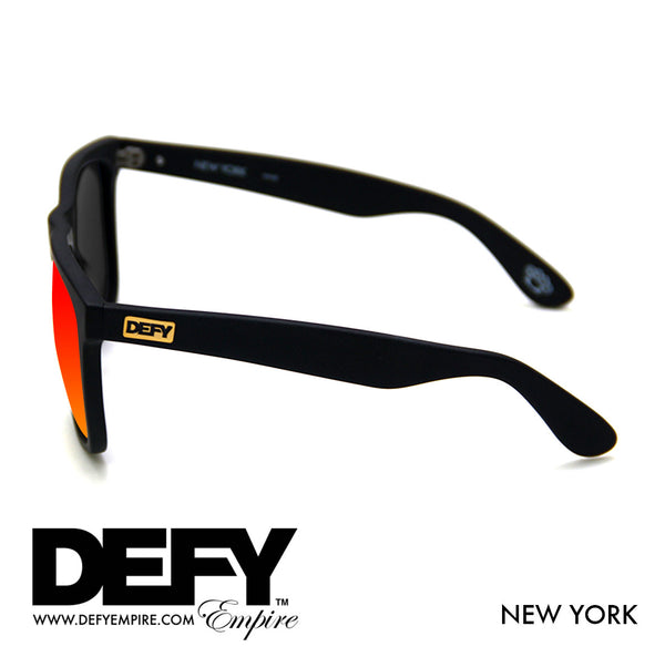 NEW YORK MATTE BLACK / SUNSET RED POLARIZED SUNGLASS