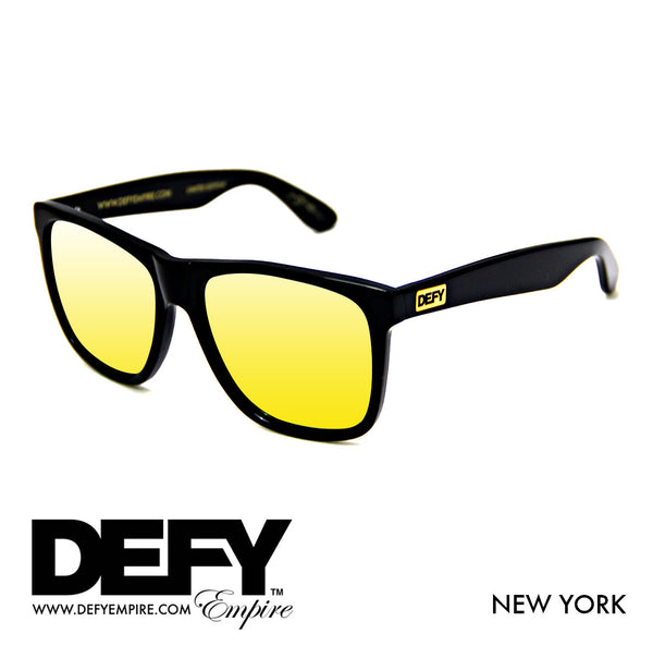 NEW YORK GLOSS BLACK / GOLD POLARIZED SUNGLASS