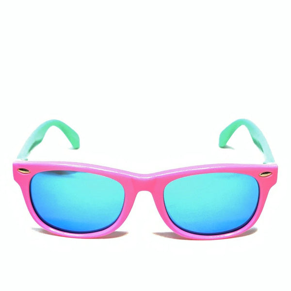 FLORIDA KIDS - GLOSS BABY PINK BLUE / BLUE MIRROR POLARIZED SUNGLASS