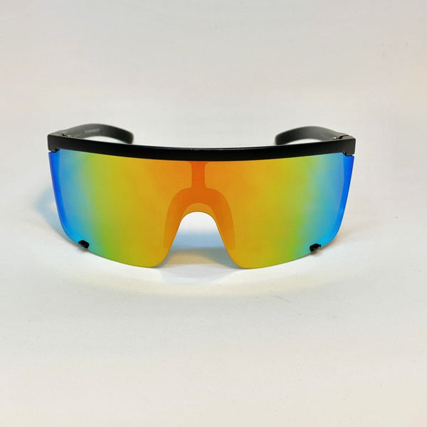 PARADISE CITY -MATTE BLACK FRAME / FIRE BLUE MIRROR LENSES SUNGLASS