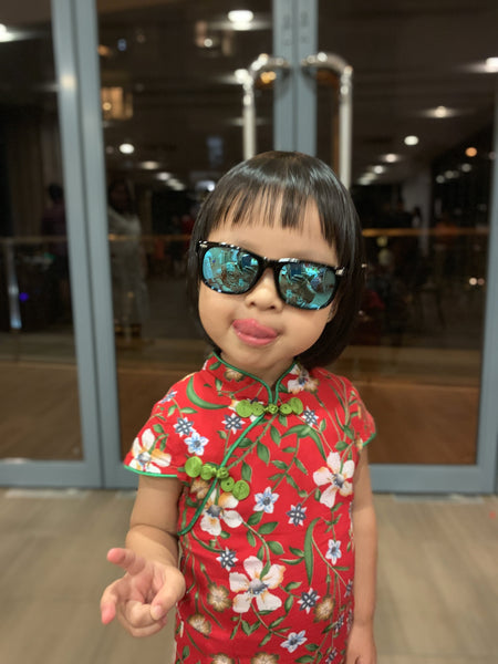 FLORIDA KIDS - GLOSS BABY PINK BLUE / BLUE MIRROR POLARIZED SUNGLASS
