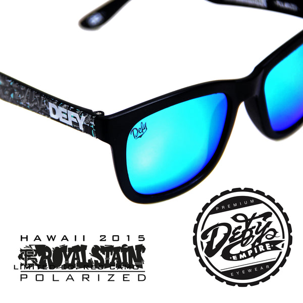 RS2 DEFY EMPIRE HAWAII ROYALSTAIN MATTE BLACK / ICE BLUE POLARIZED SUNGLASS