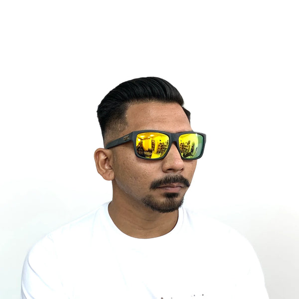 LAS VEGAS MATTE BLACK / GREEN MIRROR POLARIZED SUNGLASS