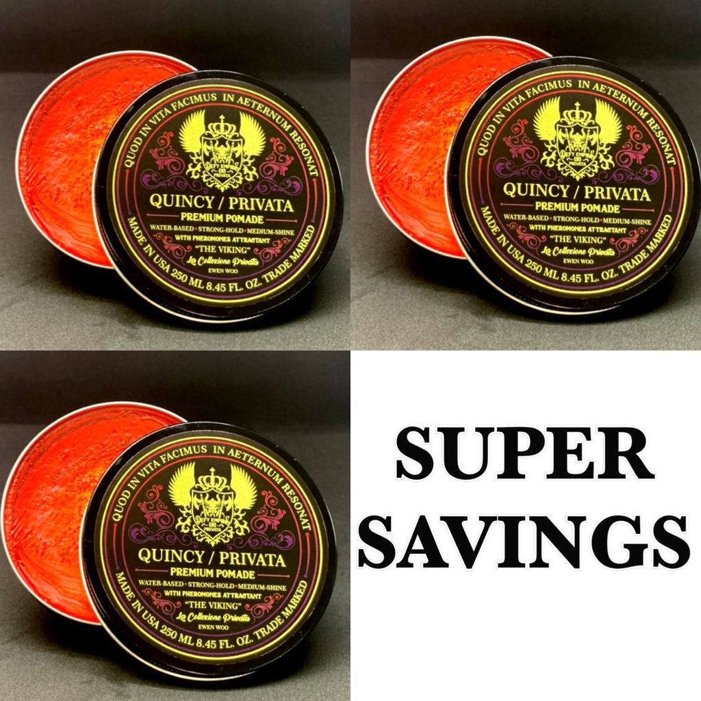 BUNDLE DEAL - 3 QUINCY PRIVATA VIKING  POMADE 250ML LOW STOCK!